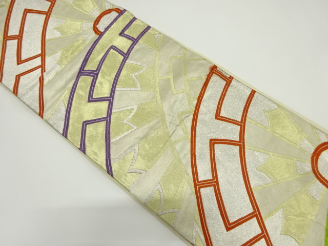 アンティーク　片輪車模様織り出し袋帯（材料）